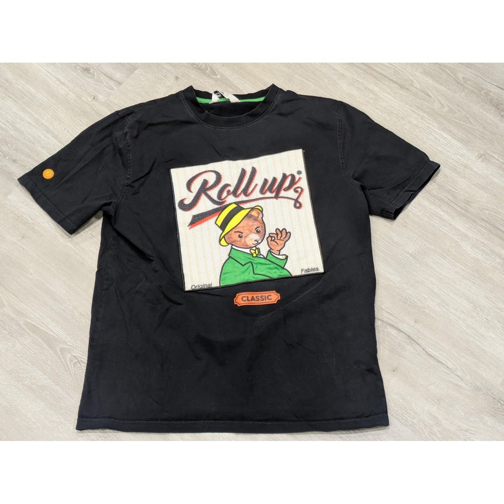 Original Fables Shirt Mens Large Black Roll Up Bear Graphic Classic Tee